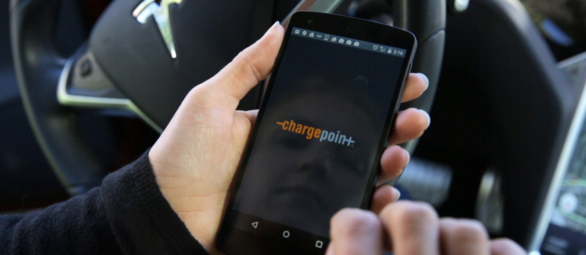 Close-Up of ChargePoint App on Smartphone